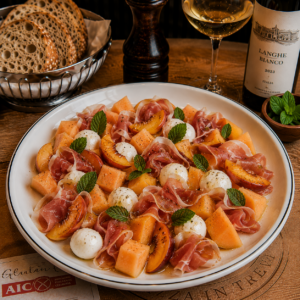 Melone di stagione ,prosciutto di Parma 30 mesi