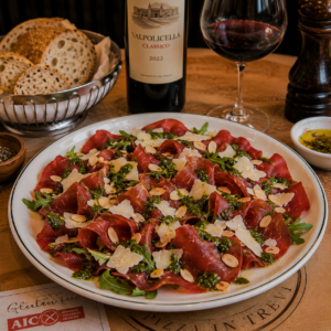 Bresaola, rucola, scaglie di grana